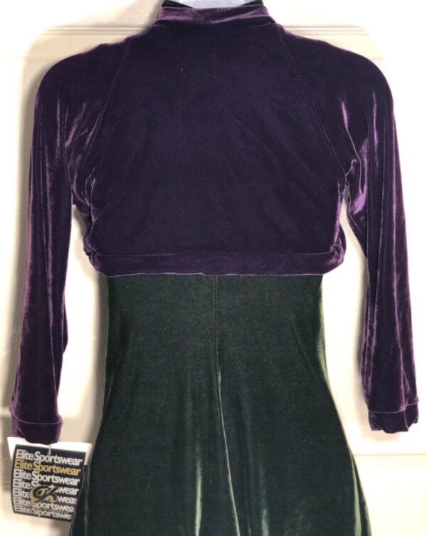 GK ICE SKATE DANCE LADIES X-SMALL EGGPLANT VELVET LGSLV SHRUG JACKET SZ XS NWT! - Image 3