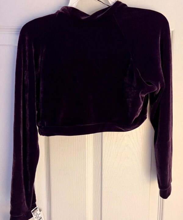 GK ICE SKATE DANCE LADIES X-SMALL EGGPLANT VELVET LGSLV SHRUG JACKET SZ XS NWT! - Image 4