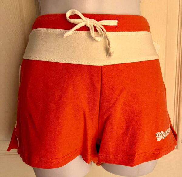 GK SOFFE "GYMNASTICS" ADULT MEDIUM ORANGE WHITE TIE COTTON/SPANDEX SHORTS SZ M - Image 3