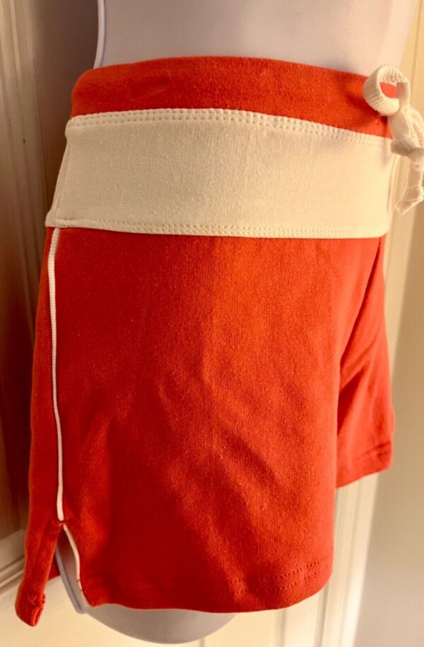 GK SOFFE "GYMNASTICS" ADULT MEDIUM ORANGE WHITE TIE COTTON/SPANDEX SHORTS SZ M - Image 4