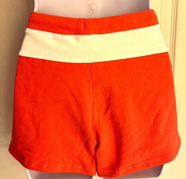 GK SOFFE "GYMNASTICS" ADULT MEDIUM ORANGE WHITE TIE COTTON/SPANDEX SHORTS SZ M - Image 6