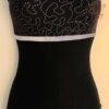 GK BIKETARD DANCE ADULT SMALL BLACK FOIL BEAD NYLON COTTON GYM FITNESS TANK AS