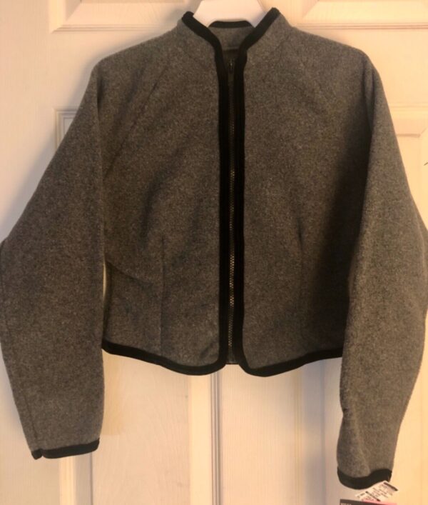 GK FITTED ICE SKATE JACKET CHILD LARGE GRAY FLEECE VELVET TRIM ZIP Sz CL NWT! - Image 5