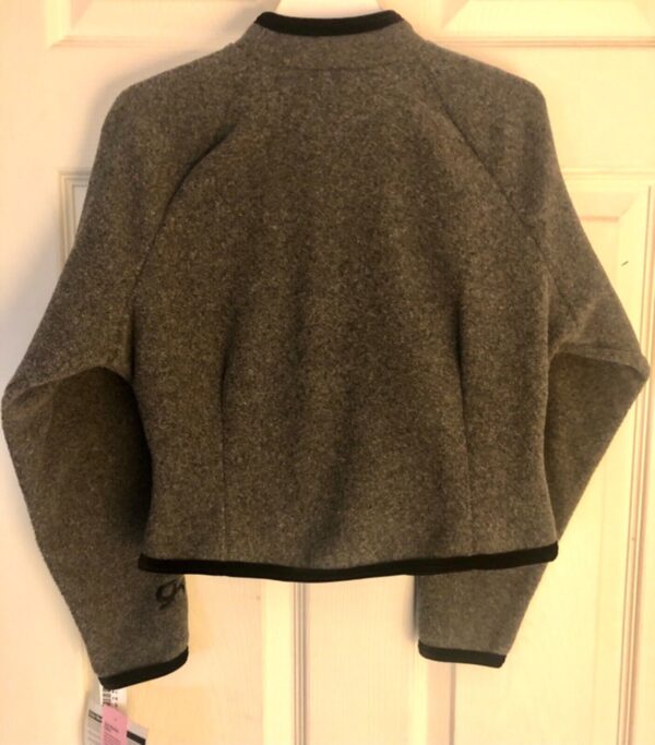 GK FITTED ICE SKATE JACKET CHILD LARGE GRAY FLEECE VELVET TRIM ZIP Sz CL NWT! - Image 6