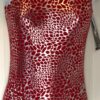 GK RED BOA ADULT X-SMALL FOIL POLY/SPAN PRINT TANK GYMNASTIC DANCE LEOTARD AXS