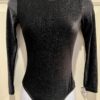 GK LgSLV ADULT SMALL BLACK GLITTER VELVET GYMNASTICS DANCE LEOTARD Sz AS NWT!
