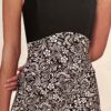 GK ICE FIGURE SKATE ADULT SMALL BLACK WHITE FOIL SWIRL METAL RING HALTER DRESS S - Image 14