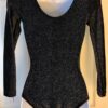 GK LgSLV ADULT SMALL BLACK GLITTER VELVET GYMNASTICS DANCE LEOTARD Sz AS NWT! - Image 5