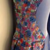 GK FIGURE SKATE DRESS ADULT X-SMALL LgS BLUE VELVET ASYM FLORAL PRINT AXS NWT! - Image 3