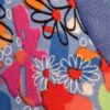 GK FIGURE SKATE DRESS ADULT X-SMALL LgS BLUE VELVET ASYM FLORAL PRINT AXS NWT! - Image 5