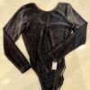 GK LgSLV ADULT SMALL BLACK GLITTER VELVET GYMNASTICS DANCE LEOTARD Sz AS NWT! - Image 6