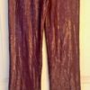 GK DANCE JAZZ LADIES LARGE WINE TWILIGHT FOIL WINE VELVET WAISTBAND PANTS Sz AL - Image 2