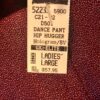 GK DANCE JAZZ LADIES LARGE WINE TWILIGHT FOIL WINE VELVET WAISTBAND PANTS Sz AL - Image 5