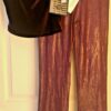 GK DANCE JAZZ LADIES LARGE WINE TWILIGHT FOIL WINE VELVET WAISTBAND PANTS Sz AL - Image 9