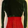 GK ICE SKATE DANCE LADIES MEDIUM EVERGREEN VELVET LONGSLEEVE SHRUG JACKET SZ M - Image 5