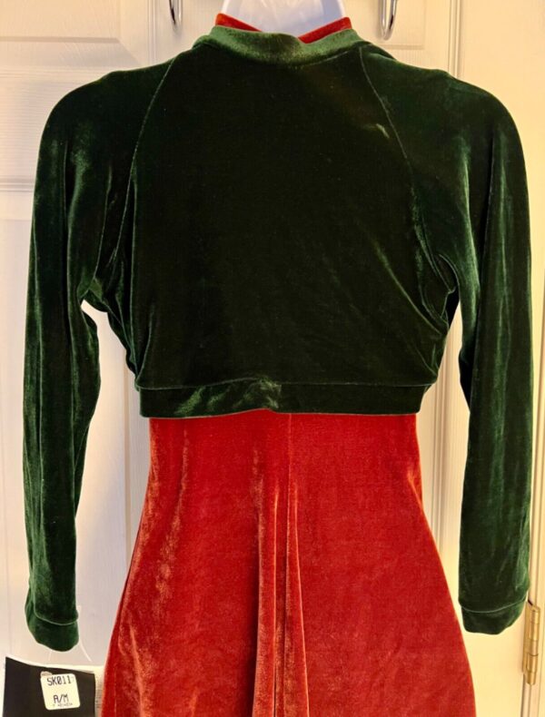 GK ICE SKATE DANCE LADIES MEDIUM EVERGREEN VELVET LONGSLEEVE SHRUG JACKET SZ M - Image 5