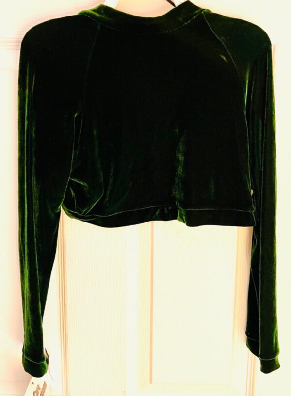 GK ICE SKATE DANCE LADIES MEDIUM EVERGREEN VELVET LONGSLEEVE SHRUG JACKET SZ M - Image 6