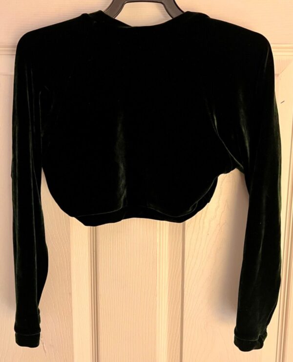 GK ICE SKATE DANCE LADIES SMALL 3/4 SLEEVE BLACK VELVET SHRUG JACKET SZ S NWT! - Image 6