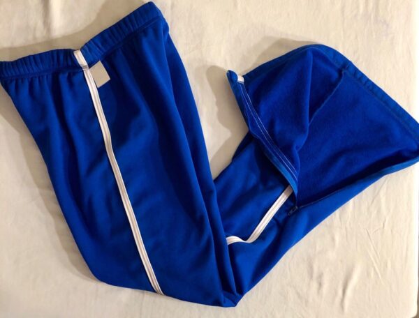 GK ELITE BLUE FLEECE LINED ZIP WARMUP SKATE PANTS ADULT S - Image 2