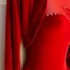 GK ICE SKATE DANCE LADIES LARGE RICH RED VELVET LGSLV SHRUG JACKET SZ L NWT! - Image 2