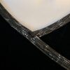 GK  BLACK VELVET LADIES SMALL BLACK FOIL TRIM SKATE DANCE CASUAL CROP TOP Sz S - Image 2
