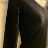 GK  BLACK VELVET LADIES SMALL BLACK FOIL TRIM SKATE DANCE CASUAL CROP TOP Sz S - Image 3