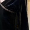 GK  BLACK VELVET LADIES SMALL BLACK FOIL TRIM SKATE DANCE CASUAL CROP TOP Sz S - Image 4