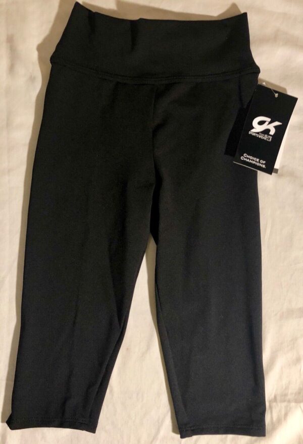 GK Elite Gymnastic Dance Capri Tights Dry Tech Black Child M NWT