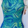 SHAWN JOHNSON SAFARI HOLOGRAM GK ADULT X-SMALL BLUE GYMNAST TANK LEOTARD Sz  AXS
