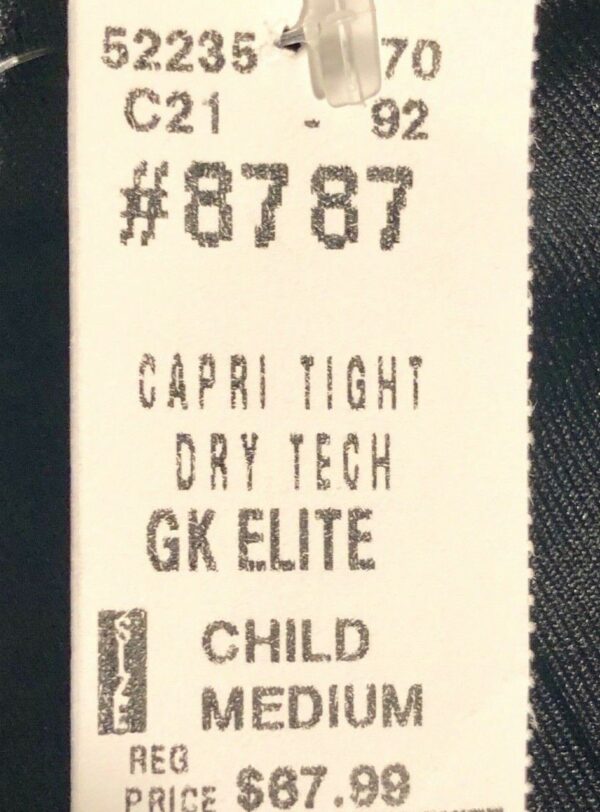 GK Elite Gymnastic Dance Capri Tights Dry Tech Black Child M NWT - Image 7