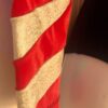 GK ADULT SMALL BLUE VELVET LgSLV RED IRIDESCENT GYMNASTICS DANCE LEOTARD Sz AS - Image 3