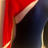 GK ADULT SMALL BLUE VELVET LgSLV RED IRIDESCENT GYMNASTICS DANCE LEOTARD Sz AS - Image 4