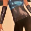 GK DANCE ADULT SMALL BLACK SPARKLE BLUE CLEAR JA PAIR GAUNTLETS DANCE Sz AS NWT!