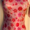 CARLY PATTERSON GK ADULT X-SMALL PINK FLORAL FOIL PRINT GYMNAST TANK LEOTARD AXS