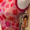 CARLY PATTERSON GK ADULT X-SMALL PINK FLORAL FOIL PRINT GYMNAST TANK LEOTARD AXS - Image 4