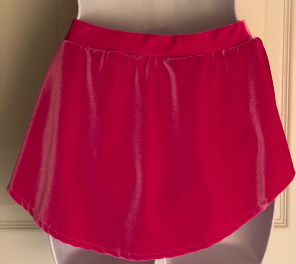 GK ELITE ICE FIGURE SKATE PULL-ON SKIRT ADULT SMALL VELVET BERRY Sz AS NWT! - Image 2