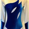 GK ELITE LgS LADIES SMALL ROYAL GLITTER VELVET SILVER GYMNASTIC DANCE LEOTARD AS