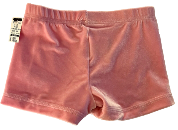 GK PINK VELVET CHILD MEDIUM MICRO MINI DANCE CHEER GYM WORKOUT SHORTS SZ M NWT! - Image 3