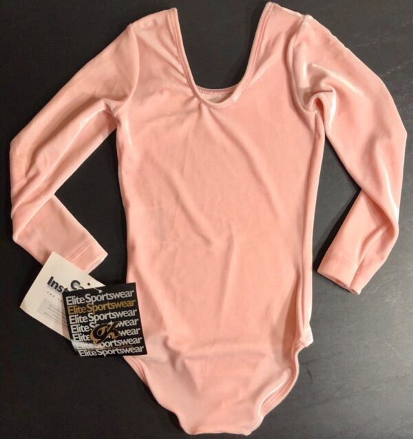 GK  LgSLV BALLET PINK CHILD SMALL BASIC VELVET DANCE GYMNASTICS LEOTARD CS NWT! - Image 4