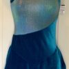 GK ICE FIGURE SKATE BLUE CROCODILE ASYM ADULT SMALL OCEAN VELVET DRESS AS NWT!
