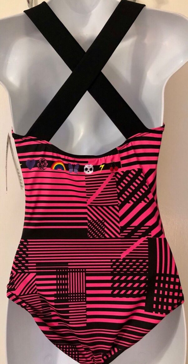 ALY RAISMAN ADULT SMALL PINK BLACK TECH TANK NYLON GYMNASTIC DANCE LEO Sz AS NWT - Image 2