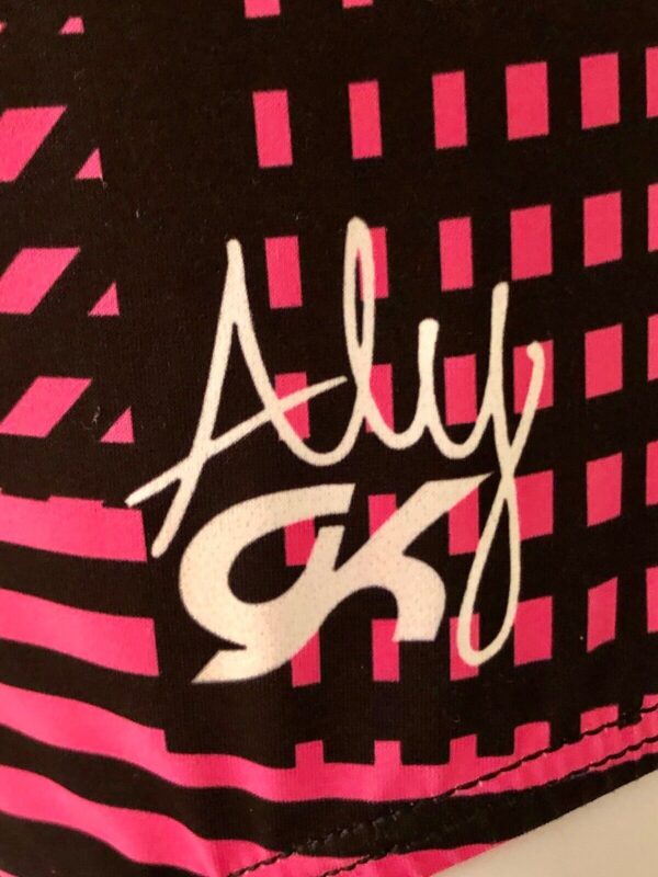 ALY RAISMAN ADULT SMALL PINK BLACK TECH TANK NYLON GYMNASTIC DANCE LEO Sz AS NWT - Image 4