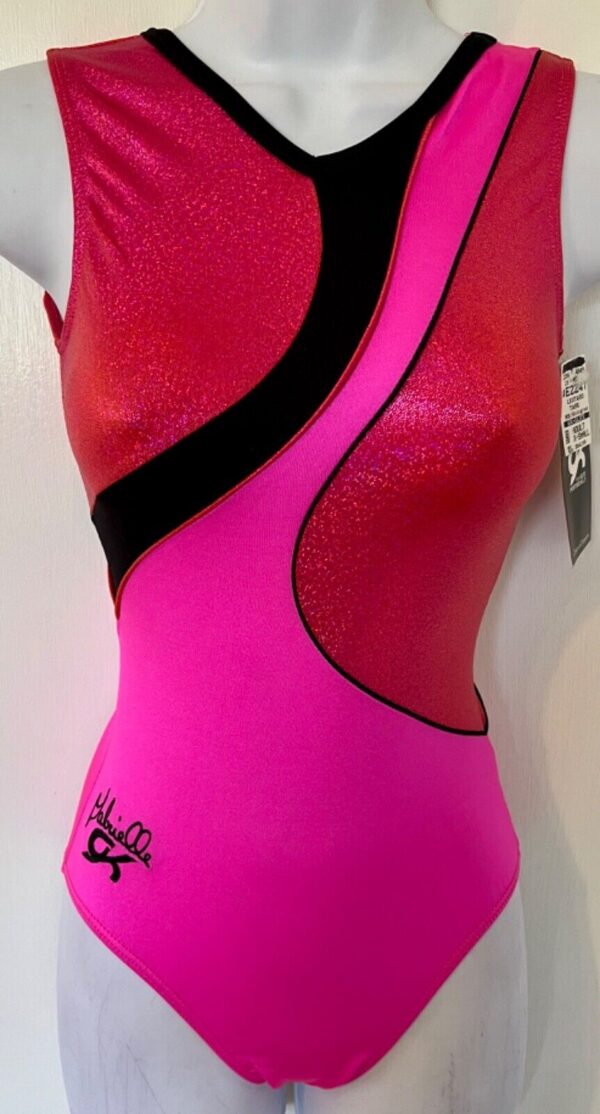 GABRIELLE DOUGLAS GK TANK ADULT X-SMALL ORANGE PINK N/S FOIL GYMNAST LEOTARD AXS