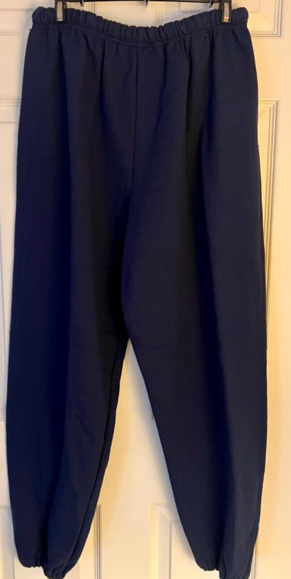 GK NAVY SWEATPANTS ADULT LARGE WHITE 'GYMNAST' GRAPHIC COTTON BLEND SZ L NWT! - Image 4