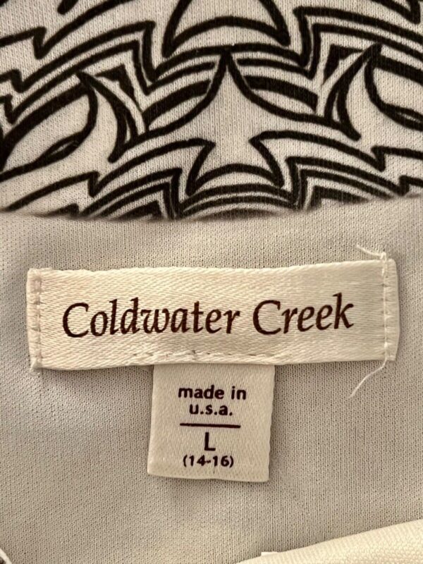 COLDWATER CREEK LADIES LARGE 3/4 SLV TRIBAL BOHO FLORAL PRINT STRETCH TOP SZ L - Image 7