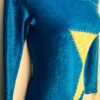 GK LgSLV LADIES SMALL TURQUOISE FOIL YELLOW STAR JA GYMNAST DANCE LEOTARD Sz AS - Image 3