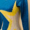 GK LgSLV LADIES SMALL TURQUOISE FOIL YELLOW STAR JA GYMNAST DANCE LEOTARD Sz AS - Image 4
