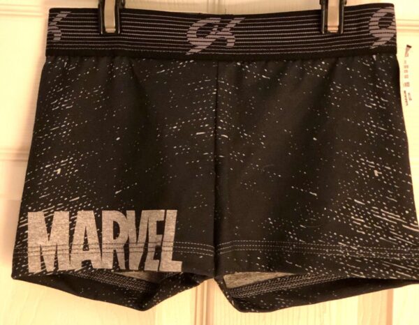 MARVEL COMICS GK MICRO MINI CHILD LARGE SUBLIMATED GYM CHEER WORKOUT SHORTS CL