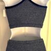 GK 2PC NAVY SPARKLE LADIES SMALL CROP TOP & SHORTS SET VELVET TRIM DANCE CHEER S - Image 9