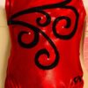 GK LEOTARD CHILD MEDIUM RED BLACK MYSTIQUE JA GYMNASTICS DANCE TANK CM NWT!